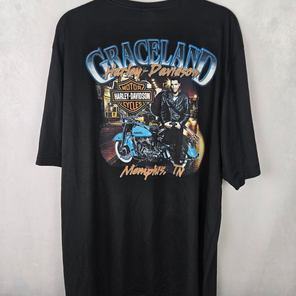 Harley-Davidson Elvis Presley Graceland Memphis TN Black T-Shirt 3X Polyester